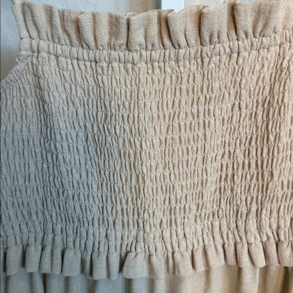 Zara Women’s linen beige Boho Dress - Picture 3 of 6
